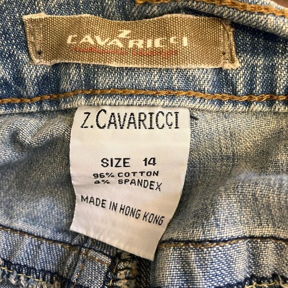 Vtg Z Cavaricci Jeans Womens High Rise Embroidered flower Straight Leg Boho S 14 - Picture 15 of 16